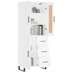 Greatstore Skříň highboard bílá 69,5 x 34 x 180 cm kompozitní dřevo