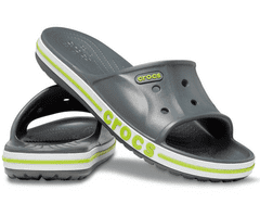 Crocs Bayaband Slides Unisex, 41-42 EU, M8W10, Pantofle, Sandály, Slate Grey/Lime Punch, Šedá, 205392-0GX