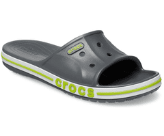 Crocs Bayaband Slides Unisex, 37-38 EU, M5W7, Pantofle, Sandály, Slate Grey/Lime Punch, Šedá, 205392-0GX