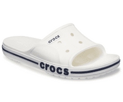 Crocs Bayaband Slides pro muže, 48-49 EU, M13, Pantofle, Sandály, White/Navy, Bílá, 205392-126