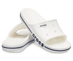 Crocs Bayaband Slides pro muže, 48-49 EU, M13, Pantofle, Sandály, White/Navy, Bílá, 205392-126