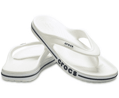 Crocs Bayaband Flip-Flops Unisex, 41-42 EU, M8W10, Žabky, Pantofle, Sandály, White/Navy, Bílá, 205393-126