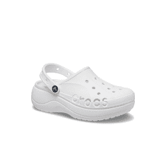 Crocs Baya Platform Clogs pro ženy, 36-37 EU, W6, Pantofle, Dřeváky, White, Bílá, 208186-100