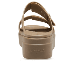 Crocs Brooklyn Buckle Low Wedge Sandals pro ženy, 41-42 EU, W10, Sandály, Pantofle, Khaki, Hnědá, 207431-260