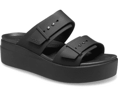 Crocs Brooklyn Buckle Low Wedge Sandals pro ženy, 38-39 EU, W8, Sandály, Pantofle, Black, Černá, 207431-001