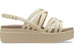 Crocs Brooklyn Strappy Low Wedge Sandals pro ženy, 36-37 EU, W6, Sandály, Pantofle, Bone, Béžová, 206751-2Y2