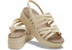 Crocs Brooklyn Strappy Low Wedge Sandals pro ženy, 37-38 EU, W7, Sandály, Pantofle, Bone, Béžová, 206751-2Y2