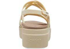 Crocs Brooklyn Strappy Low Wedge Sandals pro ženy, 37-38 EU, W7, Sandály, Pantofle, Bone, Béžová, 206751-2Y2