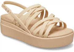 Crocs Brooklyn Strappy Low Wedge Sandals pro ženy, 42-43 EU, W11, Sandály, Pantofle, Chai, Béžová, 206751-212