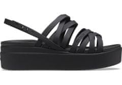 Crocs Brooklyn Strappy Low Wedge Sandals pro ženy, 36-37 EU, W6, Sandály, Pantofle, Black, Černá, 206751-001