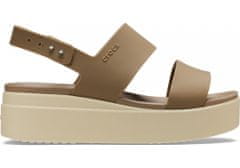 Crocs Brooklyn Low Wedge Sandals pro ženy, 42-43 EU, W11, Sandály, Pantofle, Khaki/Bone, Hnědá, 206453-2YI