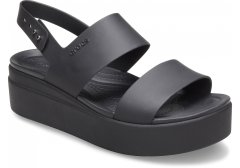 Crocs Brooklyn Low Wedge Sandals pro ženy, 37-38 EU, W7, Sandály, Pantofle, Black/Black, Černá, 206453-060