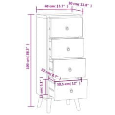 Vidaxl Komoda se zásuvkami 40 x 30 x 100 cm masivní teakové dřevo