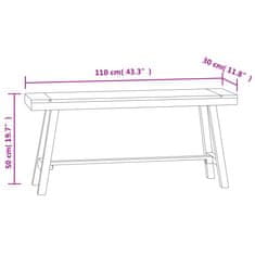 Vidaxl Lavice 110 cm masivní teakové dřevo