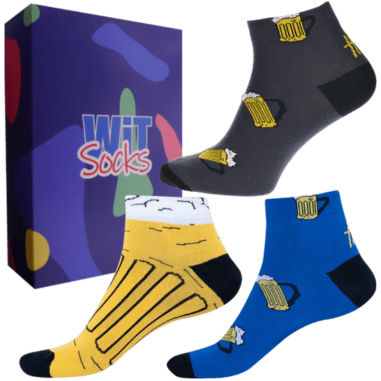 WiTSocks Veselé Ponožky Dárkový set - Pivo nízké