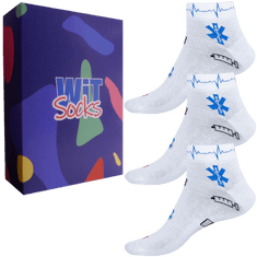 WiTSocks Veselé Ponožky Dárkový set - Zdravotnictví nízké bílé, 39-42