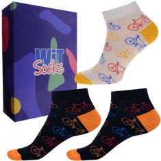 WiTSocks Veselé Ponožky Dárkový set - Kolo nízké mix, 35-38