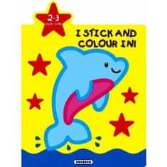 I stick and colour in! - Dolphin 2-3 year old