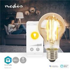 Nedis Chytrá žárovka SmartLife klasik, Wi-Fi, E27, 806 lm, 7 W, Teplá Bílá