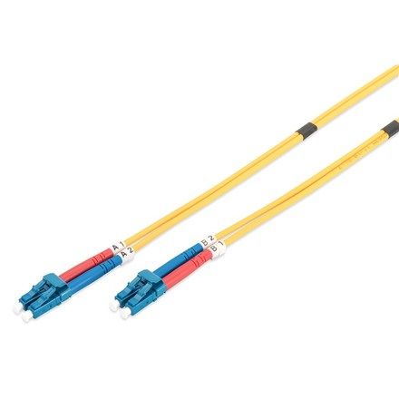 Digitus Optický kabel Optic Patch, LC / LC, Singlemode, OS1, 09/ 125 µ, 1m - žlutý