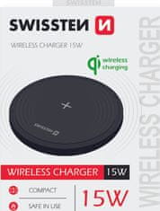 SWISSTEN wireless nabíječka 15w černá