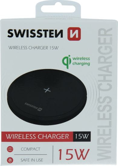 SWISSTEN wireless nabíječka 15w černá