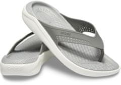 Crocs LiteRide Flip-Flops pro muže, 46-47 EU, M12, Žabky, Pantofle, Sandály, Smoke/Pearl White, Šedá, 205182-06J