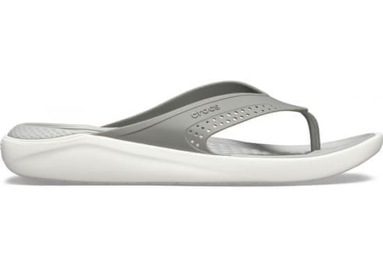 Crocs LiteRide Flip-Flops pro muže, 46-47 EU, M12, Žabky, Pantofle, Sandály, Smoke/Pearl White, Šedá, 205182-06J