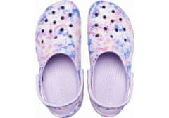 Crocs Classic Platform Tie Dye Graphic Clogs pro ženy, 36-37 EU, W6, Pantofle, Dřeváky, Lavender/Multi, Fialová, 207151-5PT