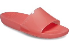 Crocs Splash Glossy Slides pro ženy, 36-37 EU, W6, Pantofle, Sandály, Neon Watermelon, Červená, 208538-6VT