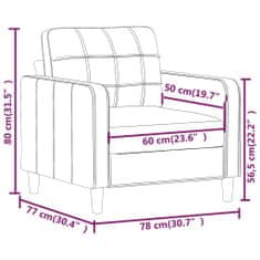 Vidaxl Křeslo šedé 60 cm umělá kůže