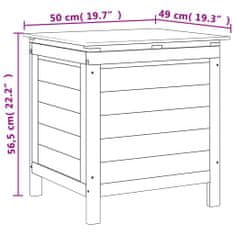 Greatstore Zahradní úložný box antracitový 50 x 49 x 56,5 cm masivní jedle