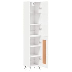 Greatstore Skříň highboard bílá s vysokým leskem 34,5x34x180 cm kompozit