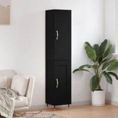 Greatstore Skříň highboard černá 34,5 x 34 x 180 cm kompozitní dřevo