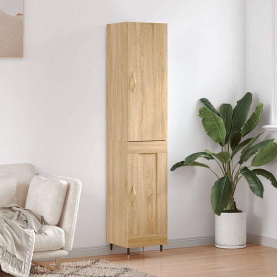 Greatstore Skříň highboard dub sonoma 34,5 x 34 x 180 cm kompozitní dřevo