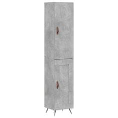 Greatstore Skříň highboard betonově šedá 34,5x34x180 cm kompozitní dřevo