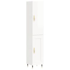 Vidaxl Skříň highboard bílá s vysokým leskem 34,5x34x180 cm kompozit