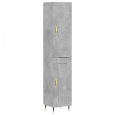 Vidaxl Skříň highboard betonově šedá 34,5x34x180 cm kompozitní dřevo