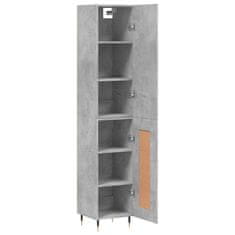 Greatstore Skříň highboard betonově šedá 34,5x34x180 cm kompozitní dřevo