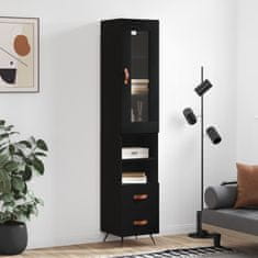 Greatstore Skříň highboard černá 34,5 x 34 x 180 cm kompozitní dřevo