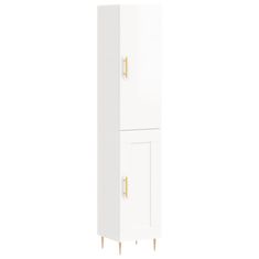 Vidaxl Skříň highboard bílá s vysokým leskem 34,5x34x180 cm kompozit