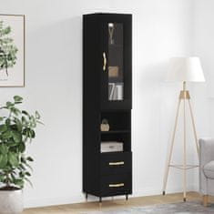 Greatstore Skříň highboard černá 34,5 x 34 x 180 cm kompozitní dřevo