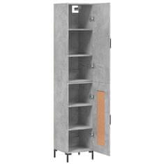 Greatstore Skříň highboard betonově šedá 34,5x34x180 cm kompozitní dřevo