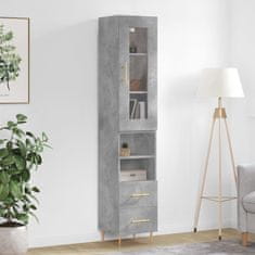 Greatstore Skříň highboard betonově šedá 34,5x34x180 cm kompozitní dřevo