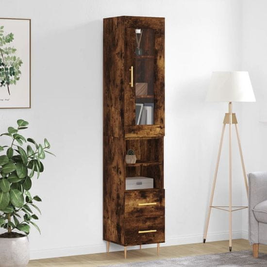 Vidaxl Skříň highboard kouřový dub 34,5 x 34 x 180 cm kompozitní dřevo