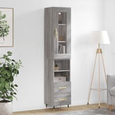 Greatstore Skříň highboard šedá sonoma 34,5 x 34 x 180 cm kompozitní dřevo