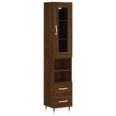 Vidaxl Skříň highboard hnědý dub 34,5 x 34 x 180 cm kompozitní dřevo