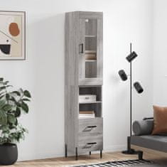 Greatstore Skříň highboard šedá sonoma 34,5 x 34 x 180 cm kompozitní dřevo