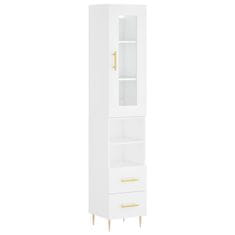 Greatstore Skříň highboard bílá 34,5 x 34 x 180 cm kompozitní dřevo