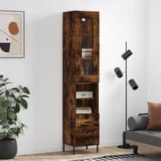 Greatstore Skříň highboard kouřový dub 34,5 x 34 x 180 cm kompozitní dřevo